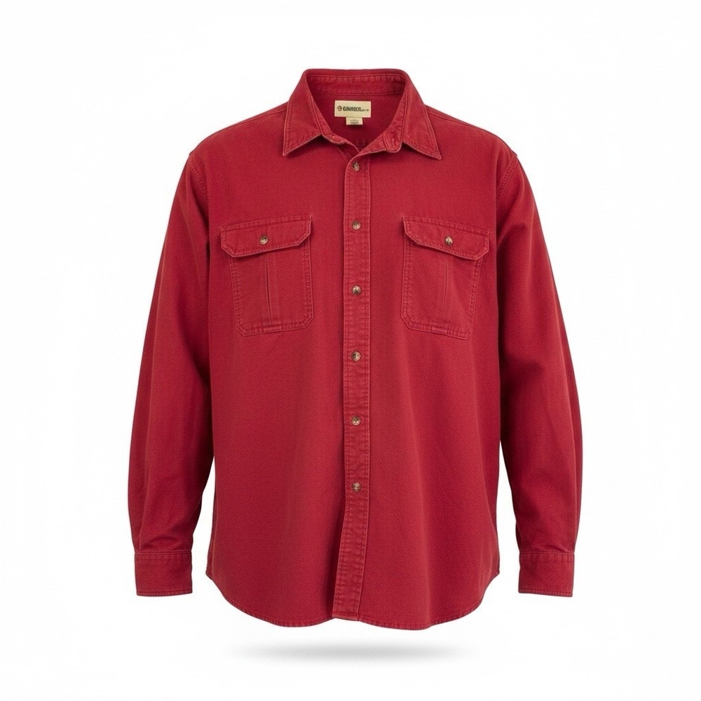Gander Mountain Mens 2XL Red Heavy Chamois Flannel Long Sleeve Shirt 16/38